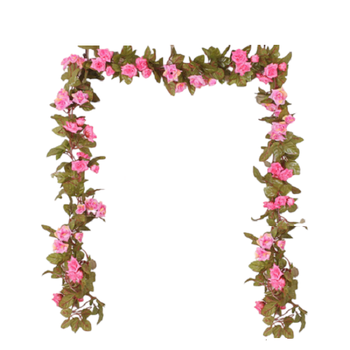 Γιρλάντα Τριανταφυλλο Ροζ x 33 Λουλουδια 2,2m
